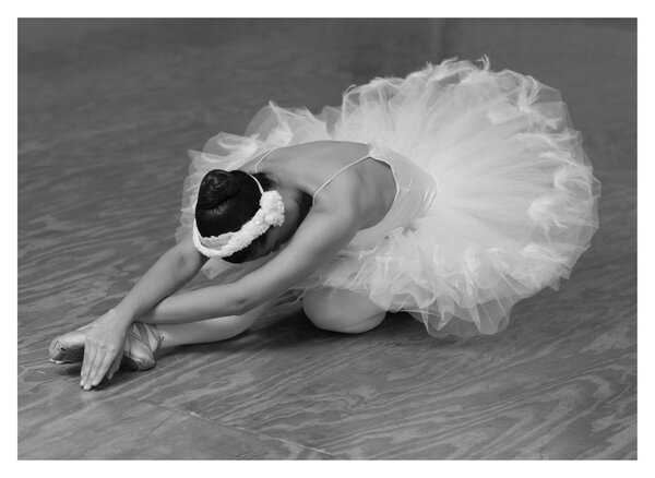 Staklena slika - Balerina, crno-bijela (70x50 cm)