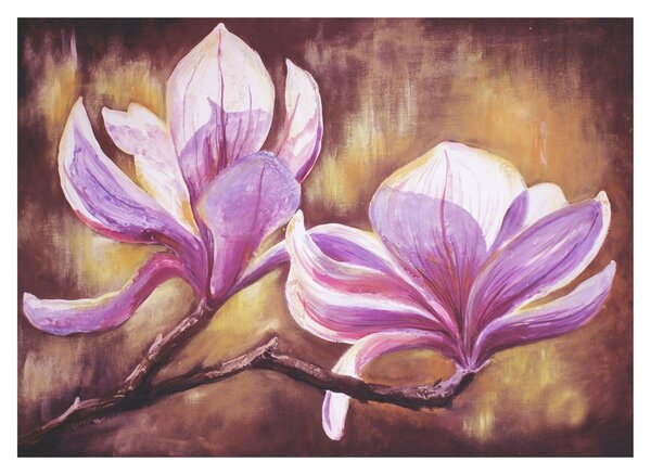 Staklena slika - Cvjetovi magnolije (70x50 cm)