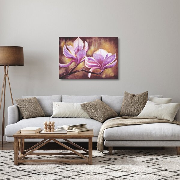 Staklena slika - Cvjetovi magnolije (70x50 cm)