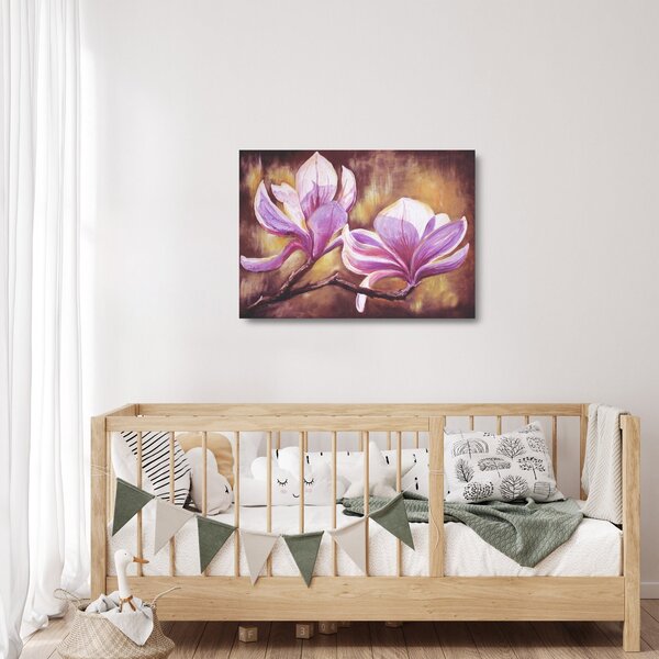 Staklena slika - Cvjetovi magnolije (70x50 cm)