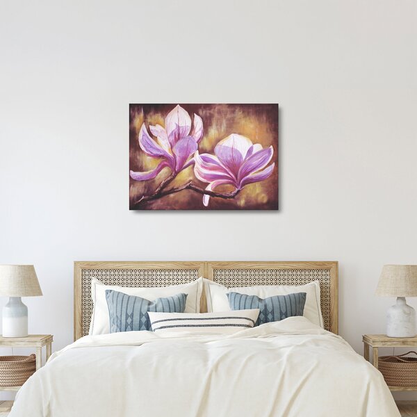 Staklena slika - Cvjetovi magnolije (70x50 cm)
