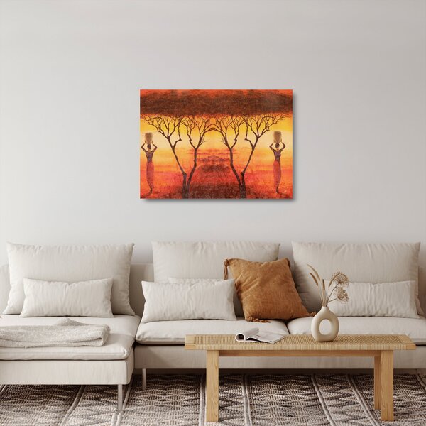 Staklena slika - afrička savana (70x50 cm)