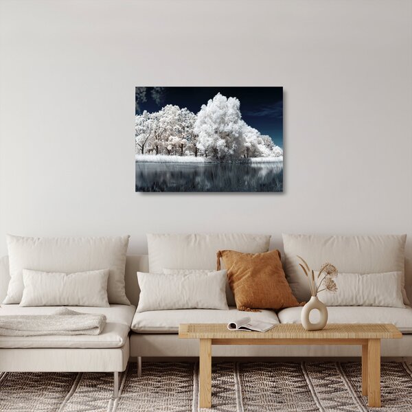 Staklena slika - Snjeguljica stabla (70x50 cm)