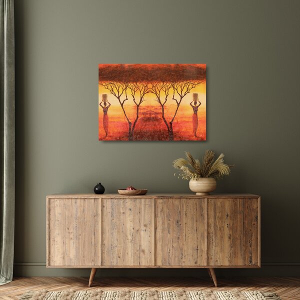 Staklena slika - afrička savana (70x50 cm)