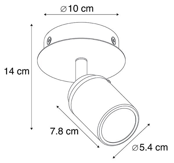 Moderni kupaonski spot crni IP44 - Ducha