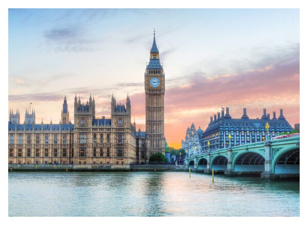 Staklena slika - London u pastelnim bojama (70x50 cm)