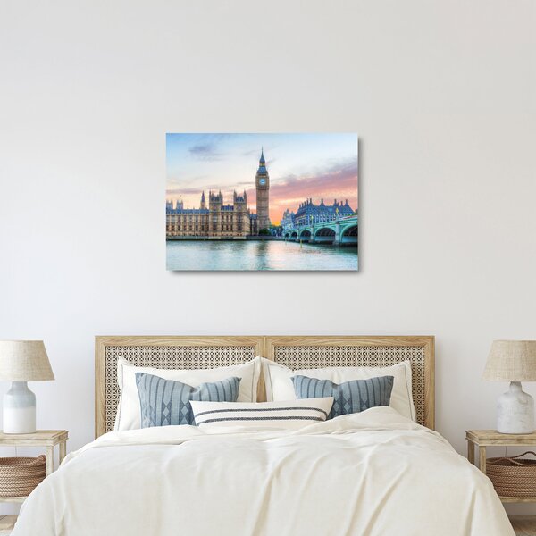 Staklena slika - London u pastelnim bojama (70x50 cm)