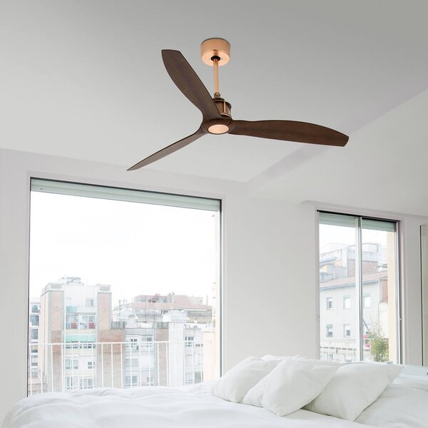 Stropni ventilator Just Fan, Ø 128 cm, bakar/orah FARO BARCELONA, Just Fan, Drvo, Dnevna soba, Plastika, Moderan