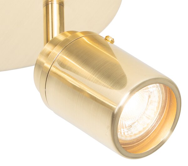 Moderno kupaonsko reflektorsko svjetlo mesing 2-svjetla IP44 - Ducha