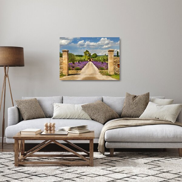 Staklena slika - Staze od lavande (70x50 cm)