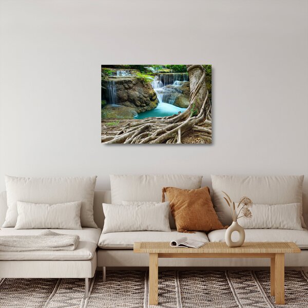 Staklena slika - Rijeka sa slapovima (70x50 cm)