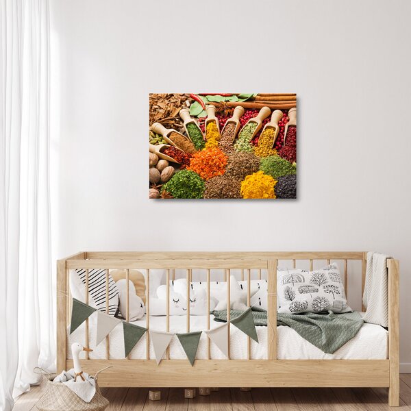 Staklena slika - Začini iz cijelog svijeta (70x50 cm)