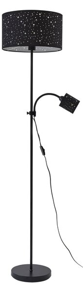Podne Lampa Lindby, Melanie, Crno, Dnevna soba, Metal, Moderan