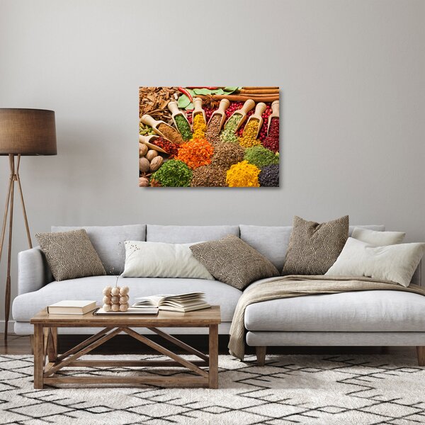 Staklena slika - Začini iz cijelog svijeta (70x50 cm)