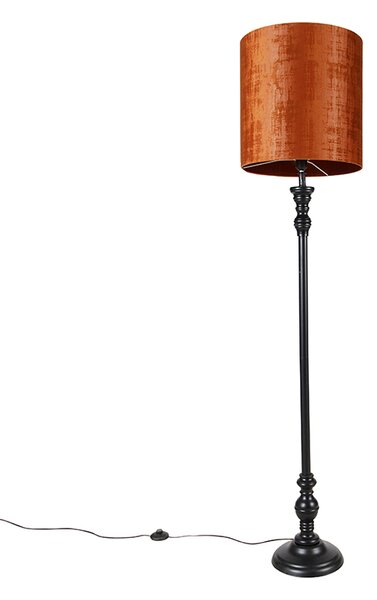 Klasična podna lampa crna sa crvenim sjenilom 40 cm - Classico