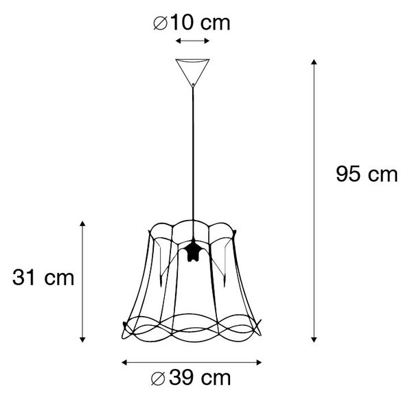 Retro viseća lampa crna 40 cm - Granny Frame