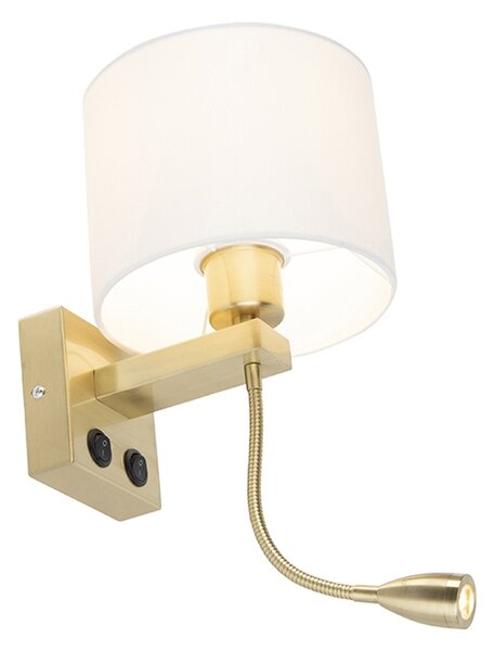 Zidna svjetiljka u stilu art deco zlatna s bijelom lampom - Brescia