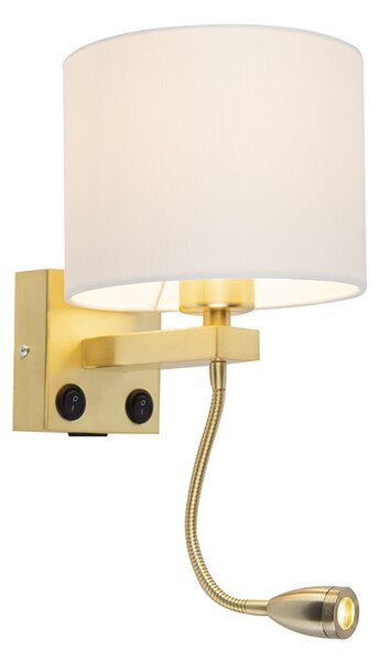 Zlatna zidna svjetiljka USB s bijelom hladom - Brescia Combi