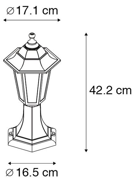 Klasična vanjska podna svjetiljka crna 42,2 cm IP44 - New Haven