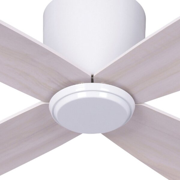 Stropni ventilator Fraser, bijela/hrast, DC, tih, Ø 132 cm - Beacon Beacon Lighting, Fraser, Drvo, Dnevna soba, Drvo, Moderan