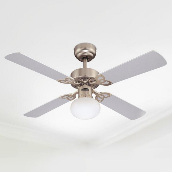 Stropni ventilator Vegas s rasvjetom, aluminijskom i drvenom završnom obradom, Westinghouse, VEGAS, Drvo, Dnevna soba, Drvo, Moderan
