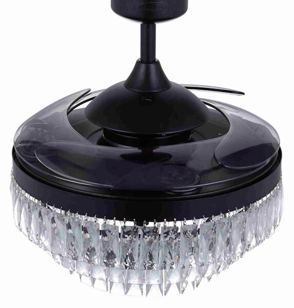 Stropni ventilator Fanaway Veil s rasvjetom, crni, tihi, Beacon Beacon Lighting, Fanaway Veil, Crno, Dnevna soba, Plastika