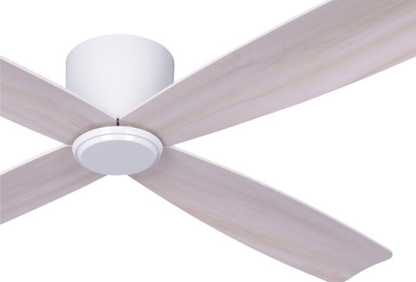 Stropni ventilator Fraser, bijela/hrast, DC, tih, Ø 132 cm - Beacon Beacon Lighting, Fraser, Drvo, Dnevna soba, Drvo, Moderan