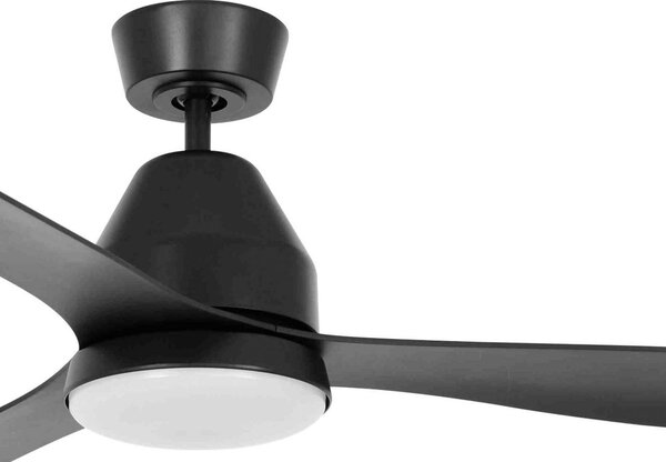 Stropni ventilator s rasvjetom Whitehaven, crni, tihi – Beacon Beacon Lighting, Whitehaven, prigušiv, Crno, Dnevna soba, Plastika, Moderan