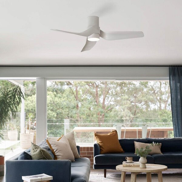 Stropni ventilator Nautica s rasvjetom, bijeli, tih – Beacon Beacon Lighting, Nautica, prigušiv, Bijela, Dnevna soba, Plastika, Moderan
