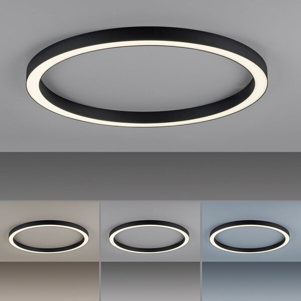 Stropne Svjetiljka PURE, PURE Lines Round, prigušiv, Crno, Dnevna soba, Metal, Moderan
