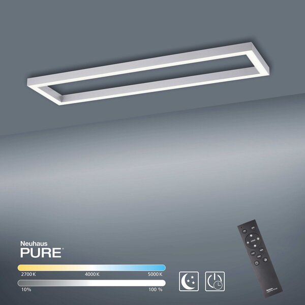 Stropne Svjetiljka PURE, PURE Lines Square, prigušiv, Crno, Dnevna soba, Metal, Moderan