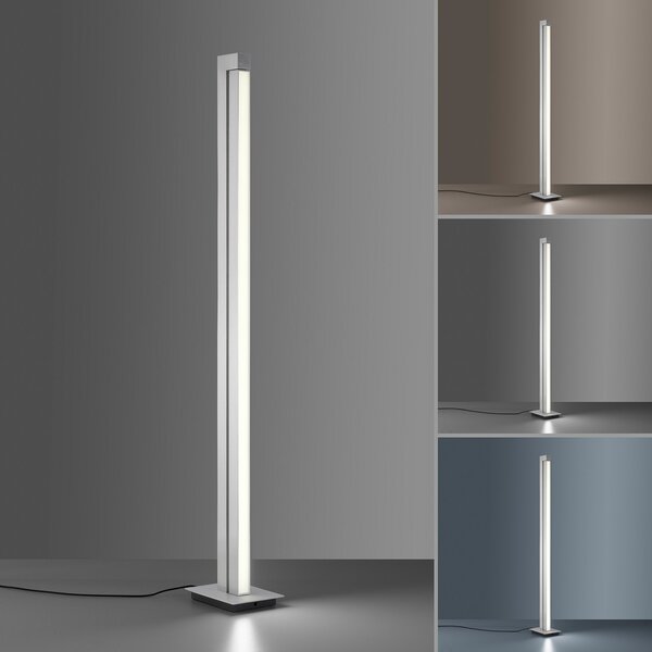Podne Lampa PURE, PURE Lines Floor, prigušiv, Sivo, Dnevna soba, Metal, Moderan