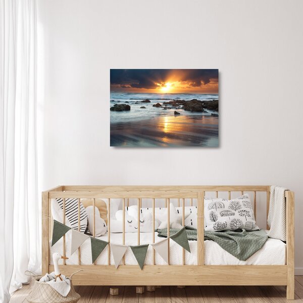 Staklena slika - Suncem okupano more (70x50 cm)