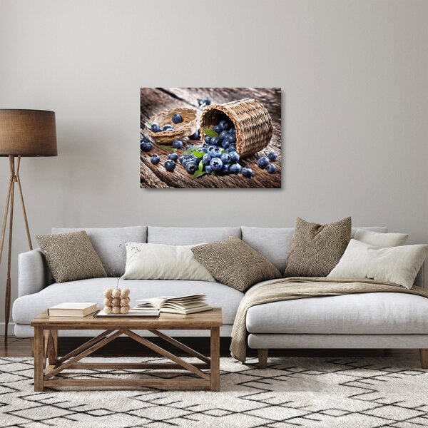 Staklena slika - Sočne borovnice (70x50 cm)