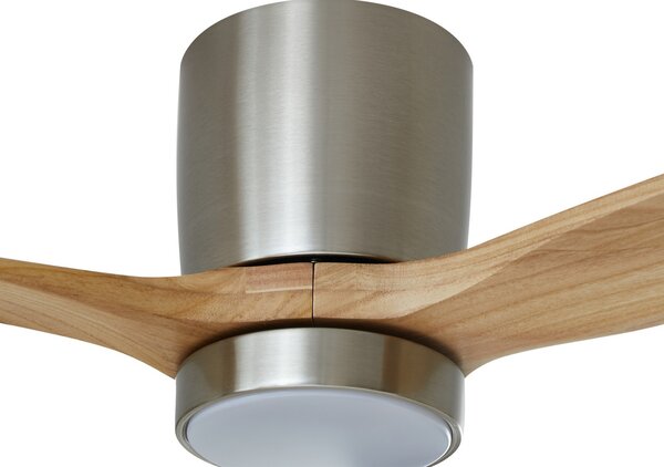 Faipari LED Stropni ventilator Nikkel/Drvo - Lucande Lucande, Faipari, Metalik, Dnevna soba, Drvo, Moderan