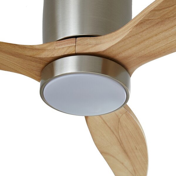 Faipari LED Stropni ventilator Nikkel/Drvo - Lucande Lucande, Faipari, Metalik, Dnevna soba, Drvo, Moderan
