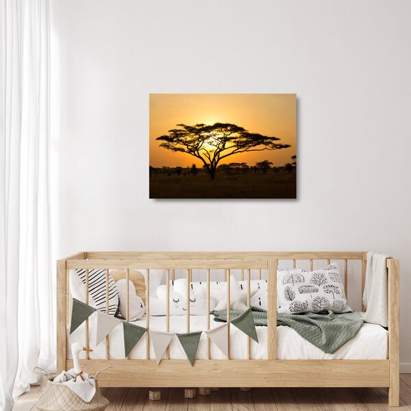 Staklena slika - afrička savana (70x50 cm)