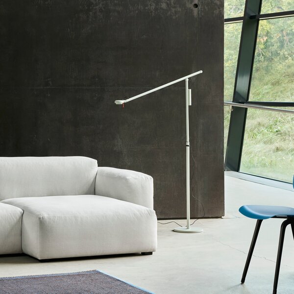 Podne Lampa HAY, Fifty-Fifty, prigušiv, Sivo, Dnevna soba, Aluminij, Dizajn