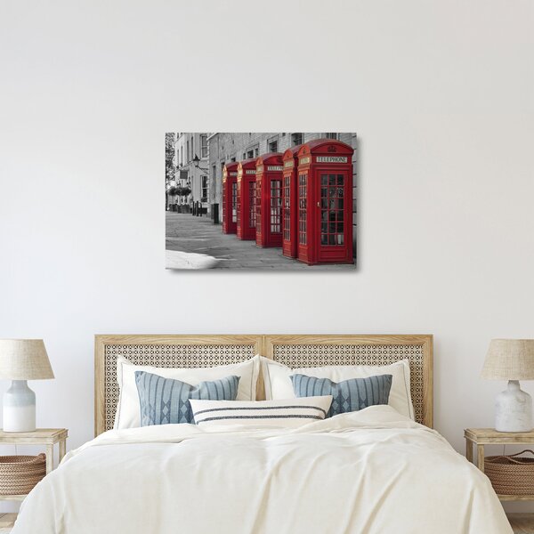Staklena slika - Telefonske govornice u Londonu (70x50 cm)