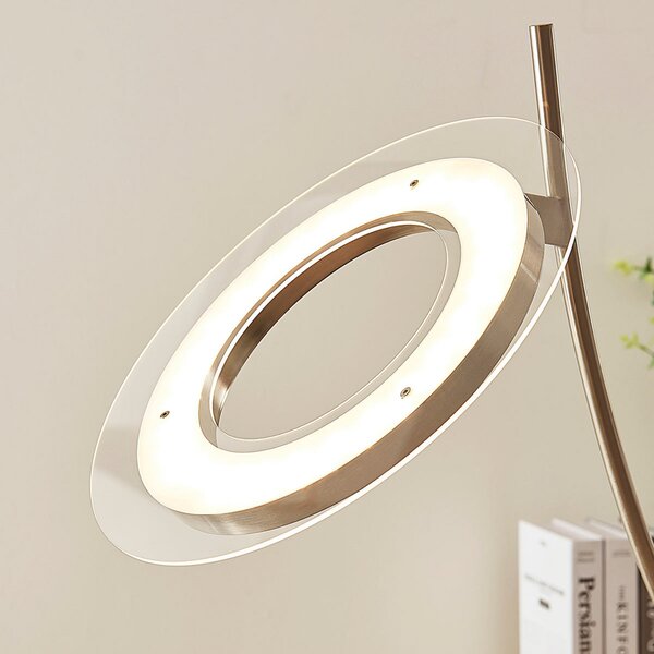 Podne Lampa Lindby, Darion, prigušiv, Sivo, Dnevna soba, Metal, Moderan