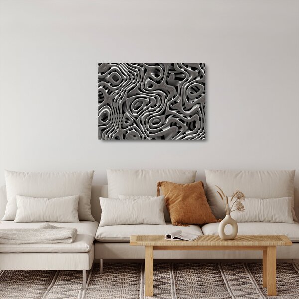 Staklena slika - Metalna apstrakcija (70x50 cm)