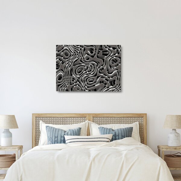 Staklena slika - Metalna apstrakcija (70x50 cm)