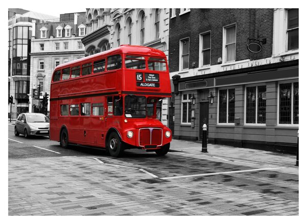 Staklena slika - London s autobusom (70x50 cm)