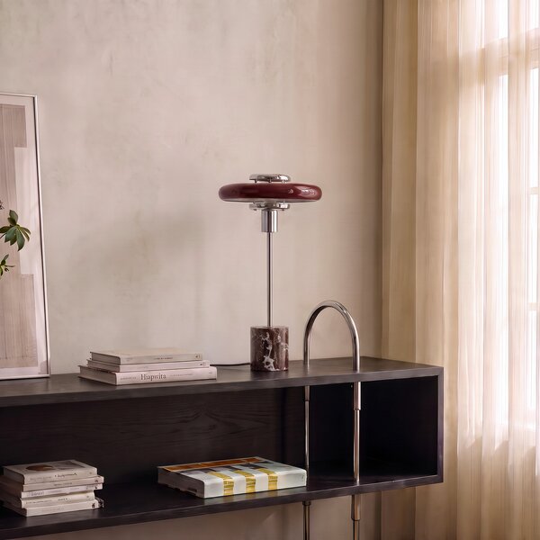 Stolne Lampa Lindby, Branford, Crvena, Dnevna soba, Staklo, Vintage