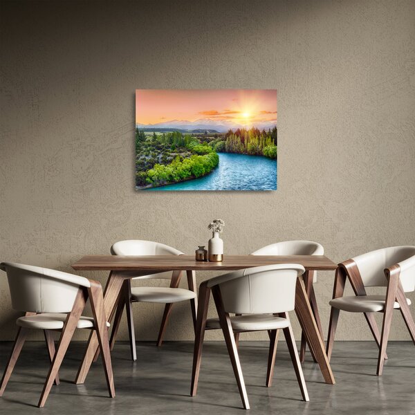 Staklena slika - Šumski planinski krajolik (70x50 cm)