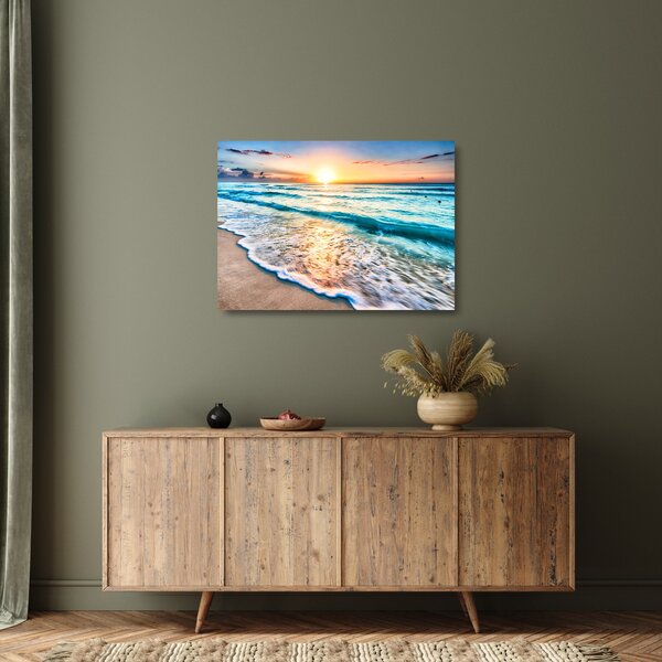 Staklena slika - Morska plaža (70x50 cm)