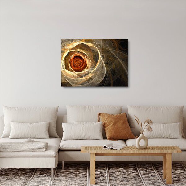 Staklena slika - Apstraktne ruže u vatrenim bojama (70x50 cm)