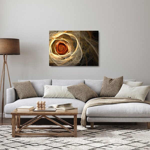 Staklena slika - Apstraktne ruže u vatrenim bojama (70x50 cm)