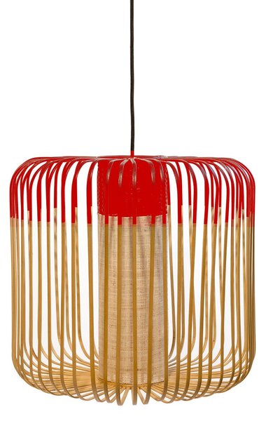 Viseće Svjetiljka Forestier, Bamboo, prigušiv, Crvena, Blagovaonica, Bambus, Dizajn
