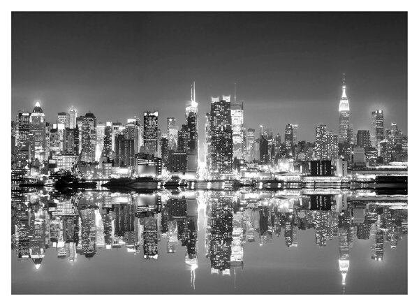 Staklena slika - New York, crno-bijelo (70x50 cm)